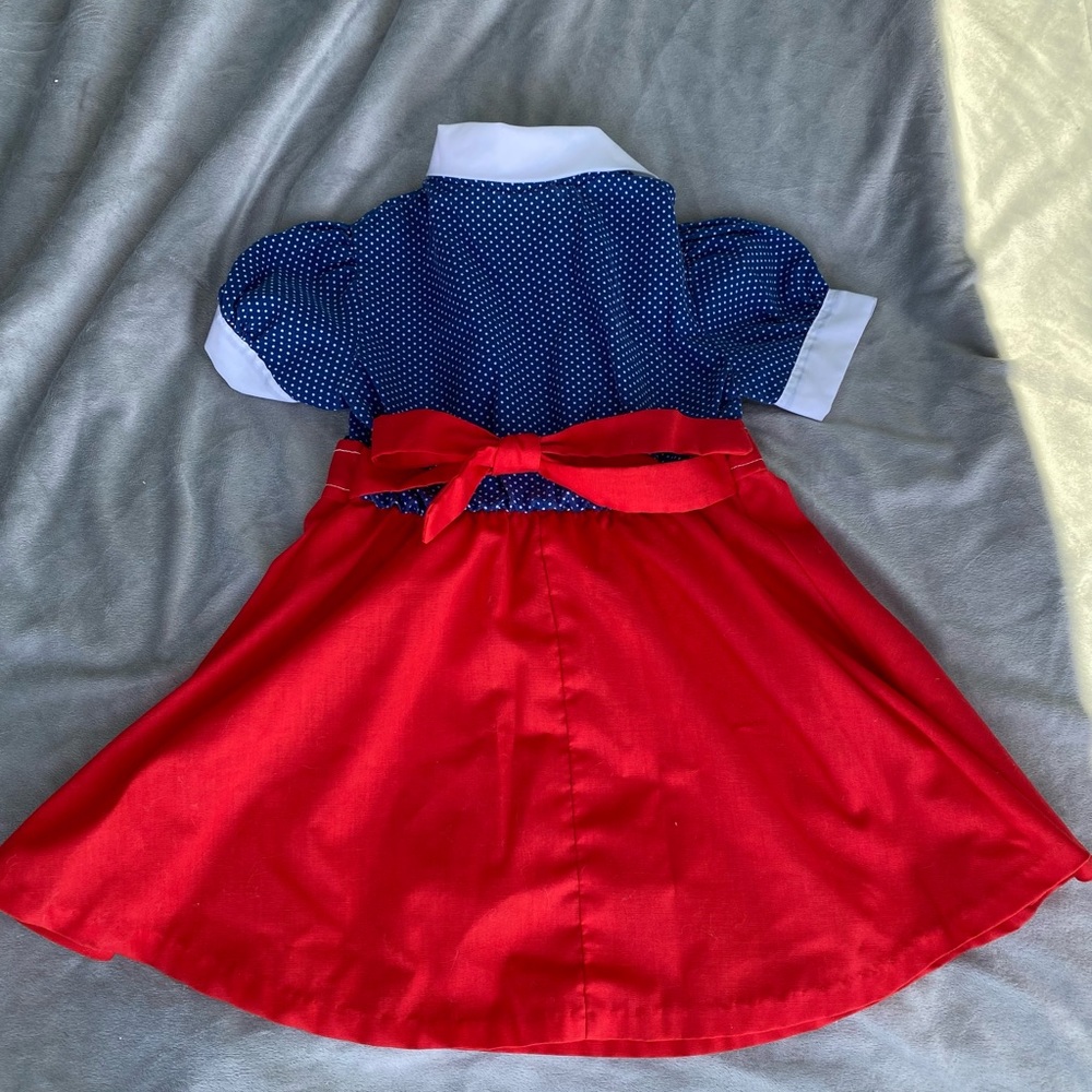 Precious Red & Blue Vintage JC Penney girls / Toddler Size 5 Dress - Picture 2 of 6